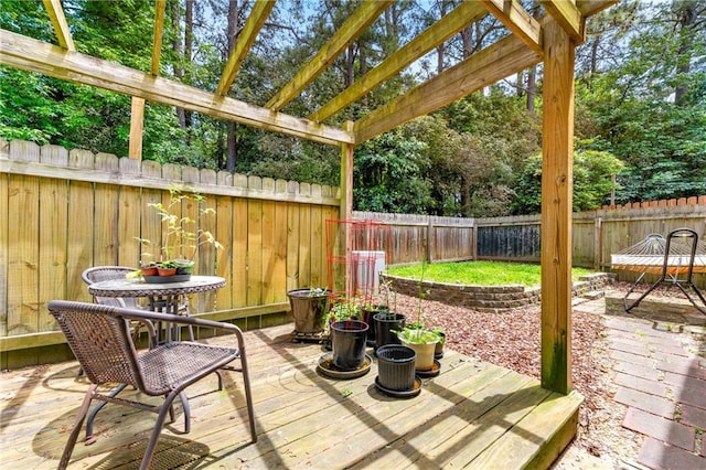 4131 N Gloucester Pl, Atlanta, GA 30341 - fenced backyard with a deck and a pergola