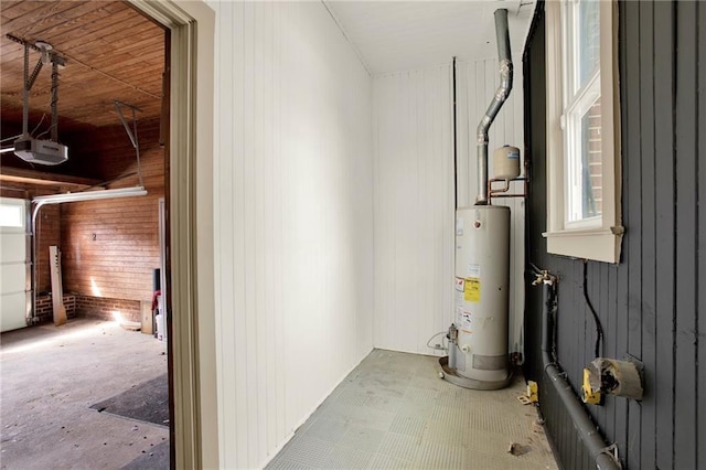 utility room with water heater