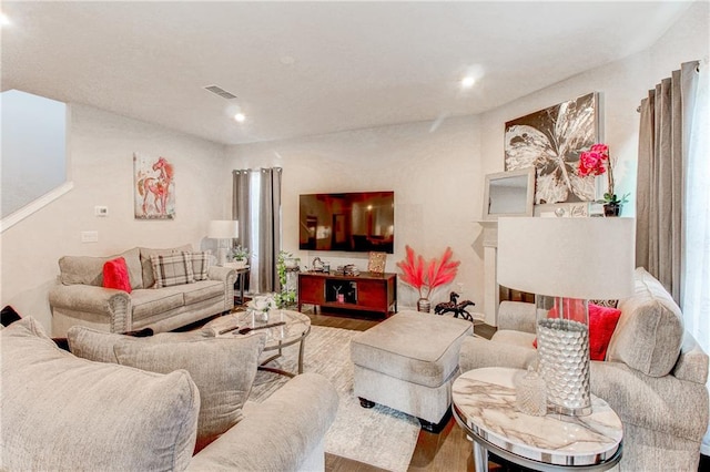 living room featuring hardwood / wood-style floors