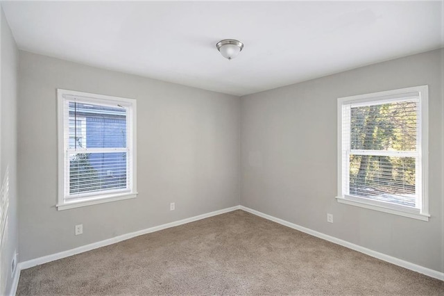 view of carpeted spare room