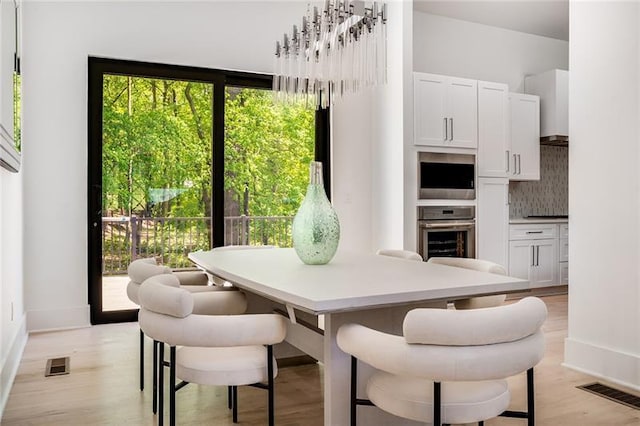 dining area featuring light hardwood / wood-style flooring