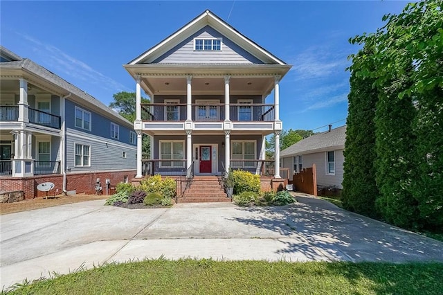 3416 Harrison Rd, Atlanta, GA 30344 - view of front facade with a porch and a balcony