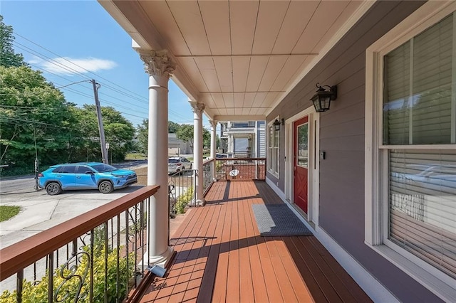 3416 Harrison Rd, Atlanta, GA 30344 - wooden deck featuring covered porch