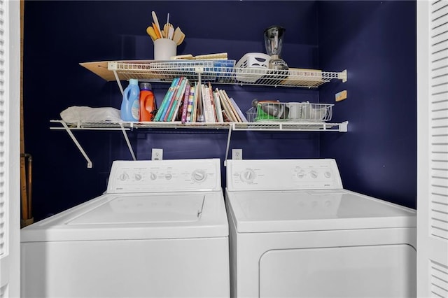 laundry area featuring washer and clothes dryer