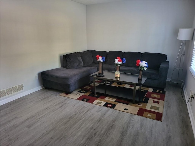 living room featuring hardwood / wood-style flooring