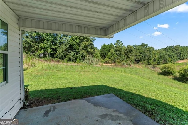 view of yard featuring a patio