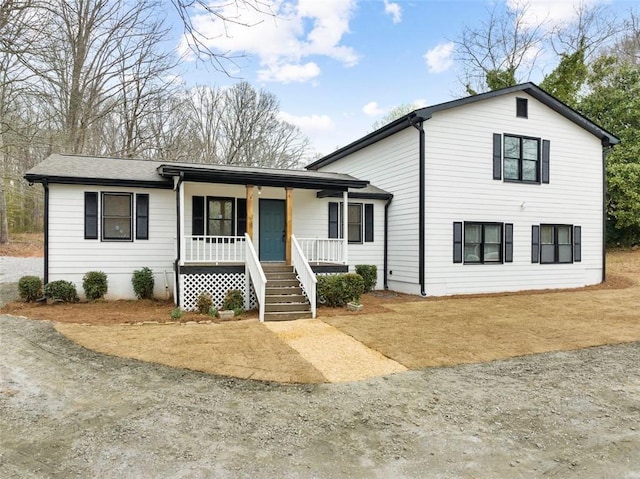 view of front of home with a porch