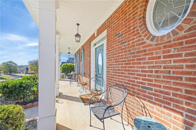 view of patio with a porch