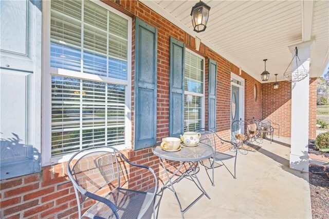 view of patio with a porch