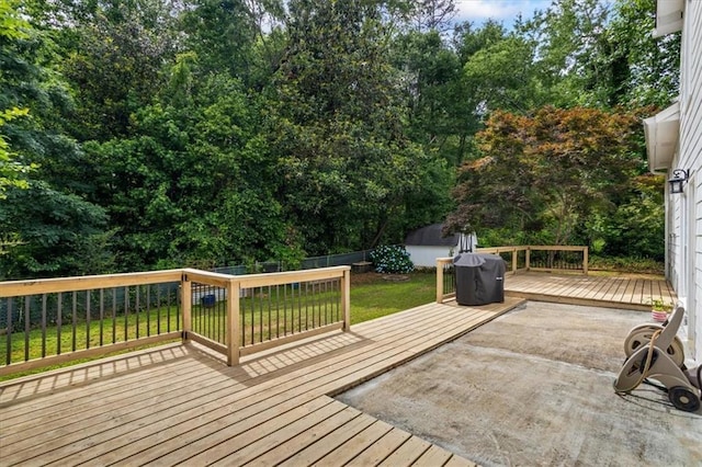 4255 Hidden Meadow Cir, Sugar Hill, GA 30518 - wooden deck featuring view of wooded area