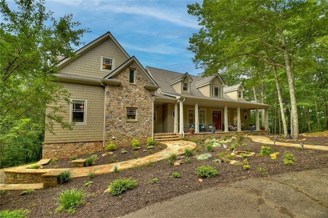 view of front of home with a porch