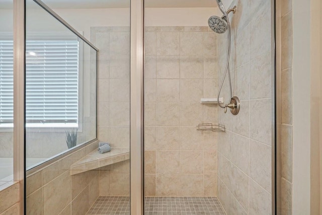 full bathroom with a stall shower