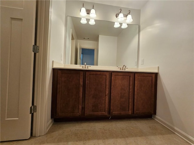 bathroom featuring vanity and tile patterned floors