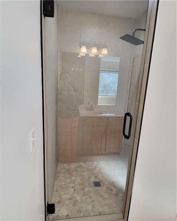 bathroom featuring walk in shower