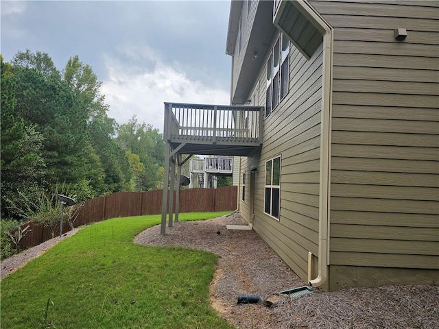 view of yard featuring a deck