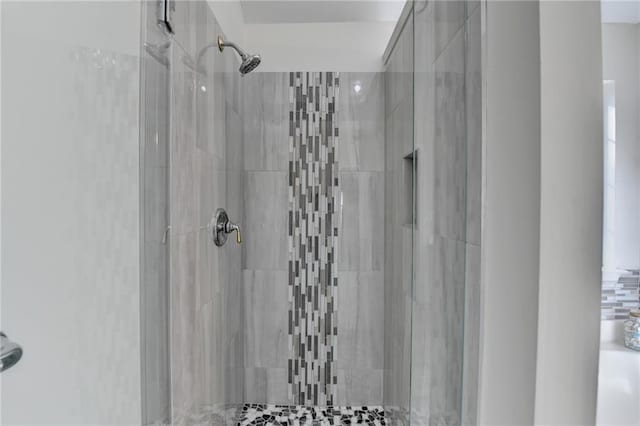 bathroom with a stall shower