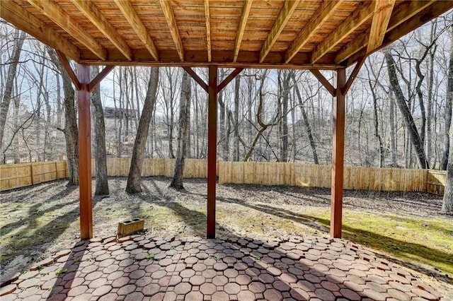 view of patio with a fenced backyard