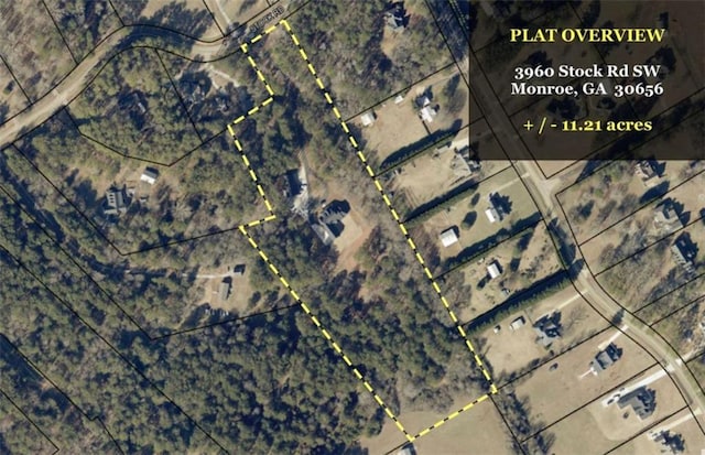 3960 Stock Rd, Monroe, GA 30656 - map / location featuring property boundaries highlighted