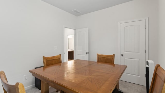 305 Knights Ct, Canton, GA 30115 - dining area with light colored carpet and visible vents