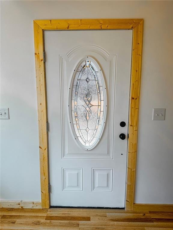 foyer featuring light wood-type flooring