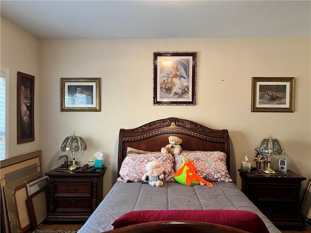 bedroom featuring wood-type flooring