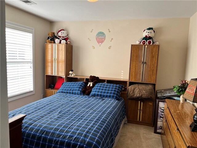 bedroom featuring carpet and multiple windows