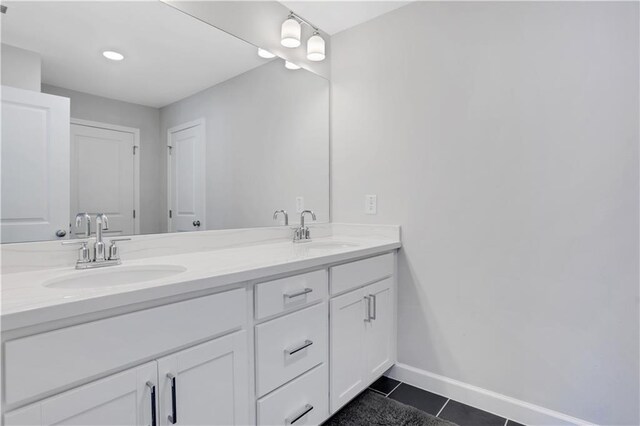 1768 Evenstad Way, Smyrna, GA 30080 - full bath with tile patterned floors, baseboards, and double vanity