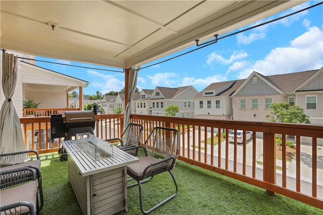 1768 Evenstad Way, Smyrna, GA 30080 - exterior space featuring a residential view, an outdoor fire pit, and a deck