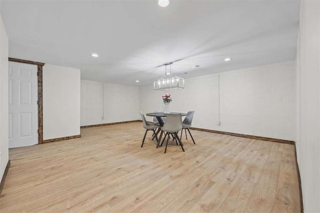 dining area featuring light hardwood / wood-style flooring