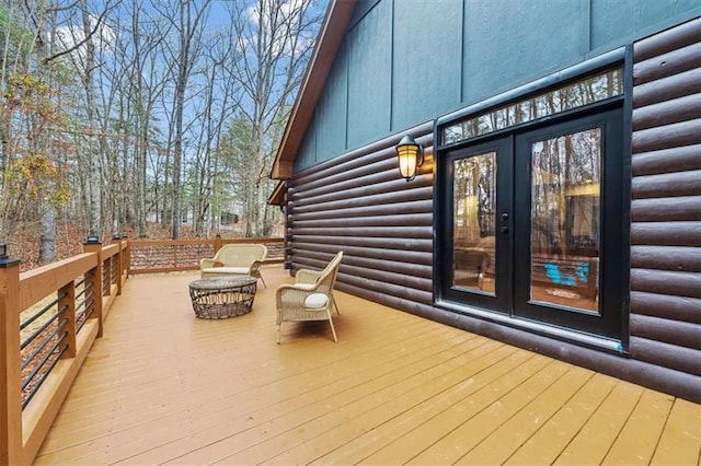 deck featuring french doors