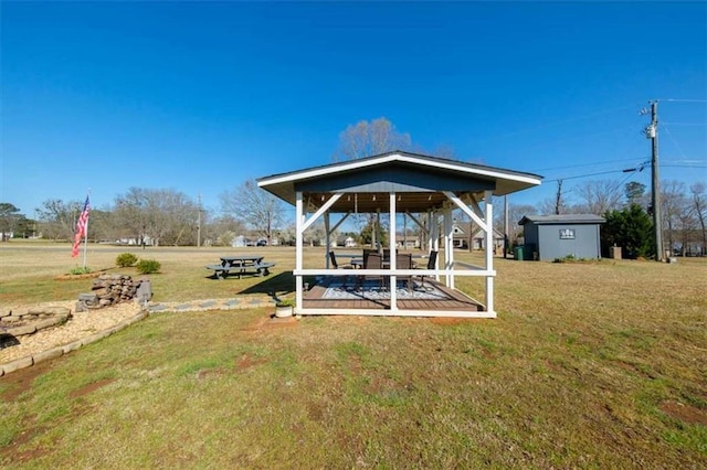 view of yard featuring a gazebo