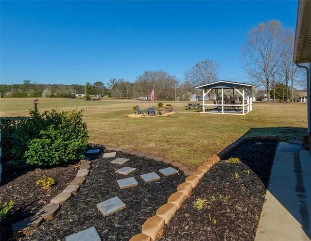 view of yard featuring a gazebo