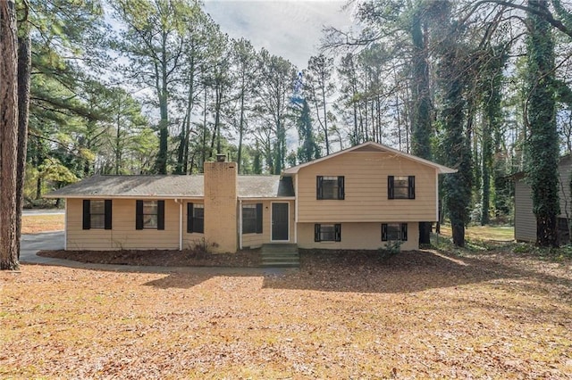 view of split level home