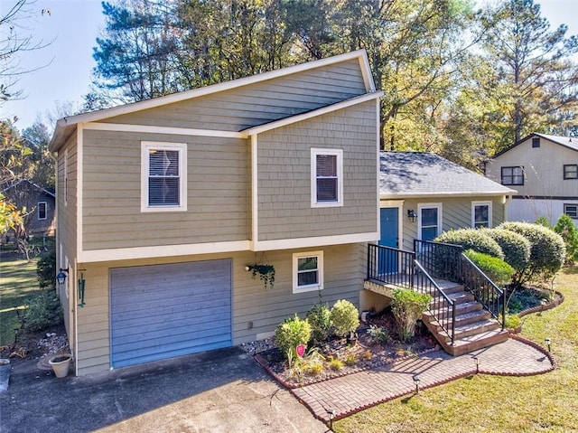 tri-level home with a garage