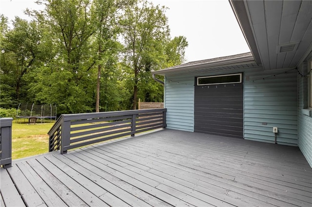deck featuring a trampoline