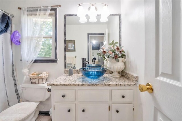 bathroom with vanity and toilet