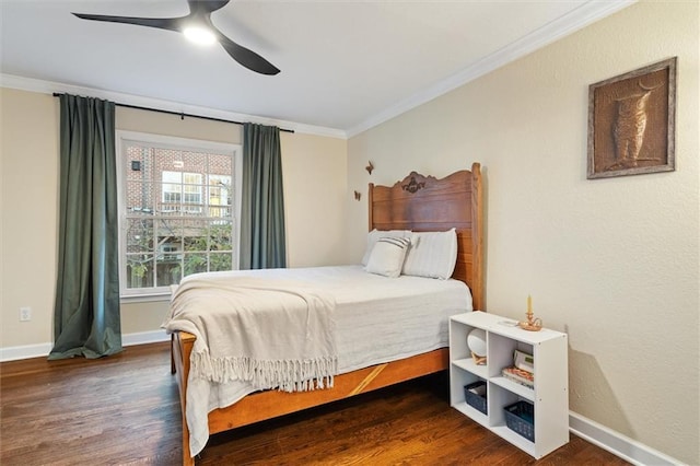 869 Briarcliff Rd NE Unit B20, Atlanta, GA 30306 - bedroom with ornamental molding, wood finished floors, baseboards, and a ceiling fan