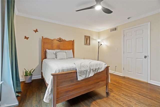 869 Briarcliff Rd NE Unit B20, Atlanta, GA 30306 - bedroom with ornamental molding, wood finished floors, baseboards, and ceiling fan