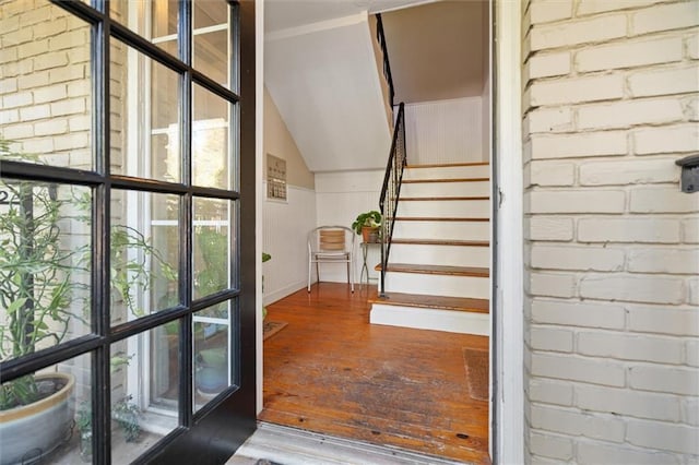 869 Briarcliff Rd NE Unit B20, Atlanta, GA 30306 - stairway featuring wood finished floors and crown molding