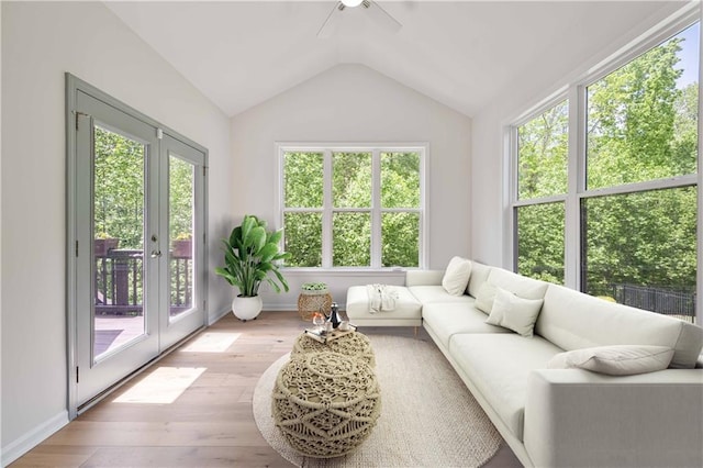 sunroom with french doors