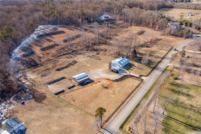 bird's eye view featuring a rural view