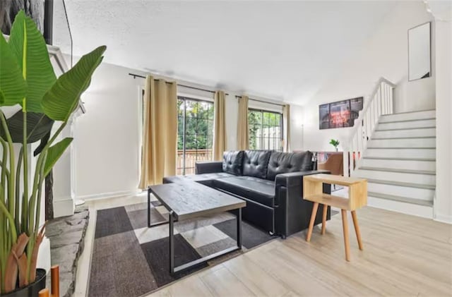 living room featuring light hardwood / wood-style flooring