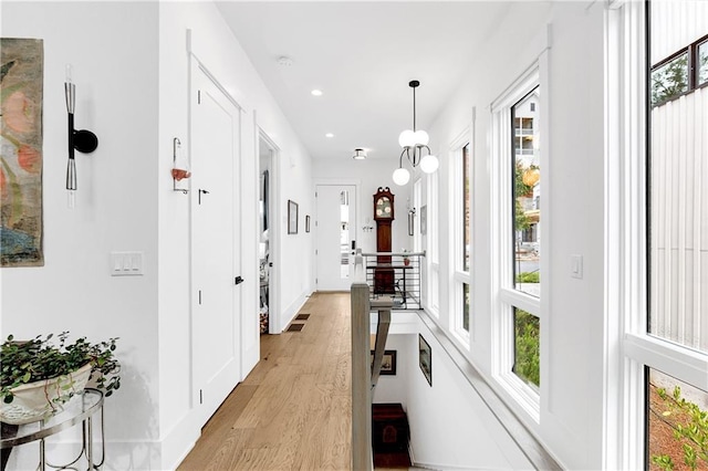 10862 Serenbe Ln, Chattahoochee Hills, GA 30268 - hallway featuring light wood-type flooring and recessed lighting