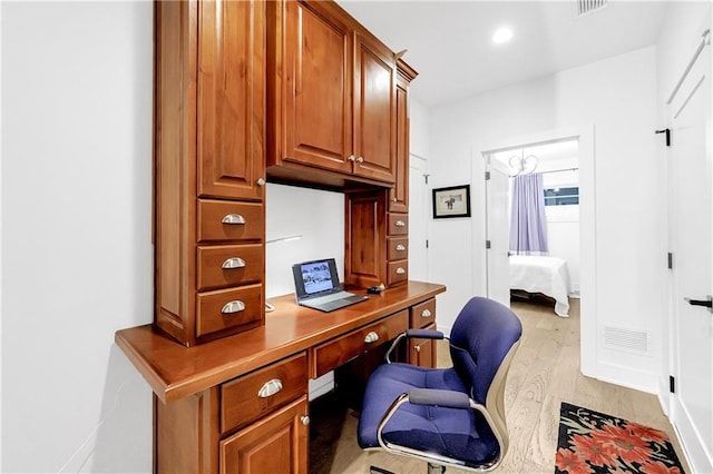 10862 Serenbe Ln, Chattahoochee Hills, GA 30268 - home office featuring light wood-style floors and recessed lighting