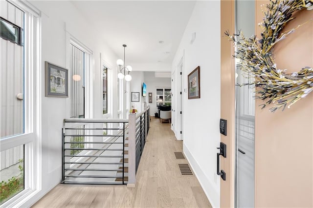 10862 Serenbe Ln, Chattahoochee Hills, GA 30268 - hall featuring light wood-style floors and plenty of natural light