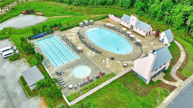 10862 Serenbe Ln, Chattahoochee Hills, GA 30268 - aerial view of a pool area