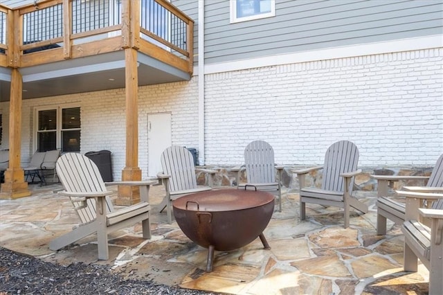 view of patio / terrace with a balcony