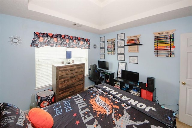 1801 Deer Crossing Cir, Jonesboro, GA 30236 - bedroom featuring a desk and a raised ceiling