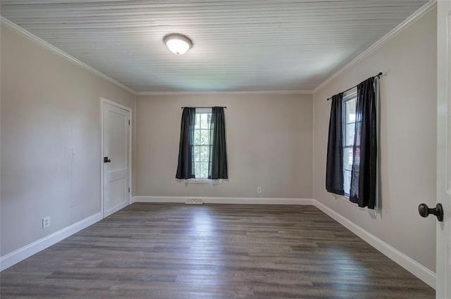 2014 Maple Ave SW, Rome, GA 30161 - unfurnished room with dark wood-type flooring, baseboards, and ornamental molding
