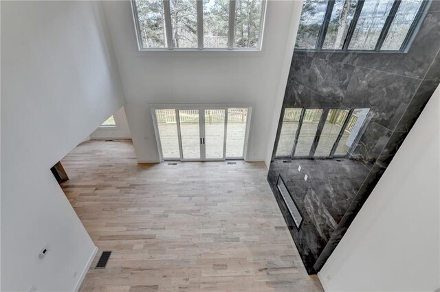 spacious closet featuring light hardwood / wood-style flooring